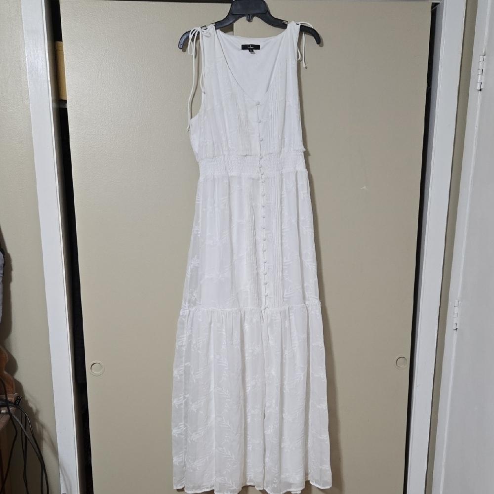 Lulu's White Sleeveless Boho Wedding/Bridal, Beach, Maxi Dress Size XL/16